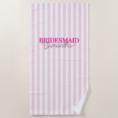 Serviette De Plage Pink Strialized Personnalisé Nom De Script Bridesm (Devant)