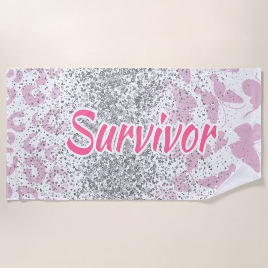 Serviette De Plage Pink Survivor Beach Towel-Breast Cancer (Devant)
