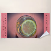 Serviette De Plage Pink Vivez votre vie avec Zest (Devant)