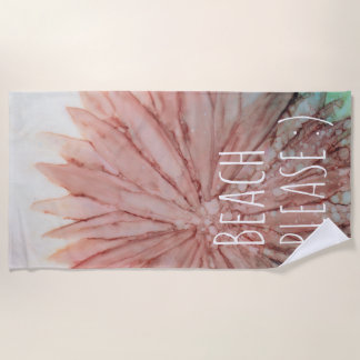 Serviette de plage "Pinkish/Beach Please"
