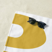 Serviette De Plage Piquet moderne du siècle Abstrait moutarde & blanc (En situation)
