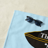 Serviette De Plage Pirate bateau Crossbones de crâne noir drapeau (En situation)