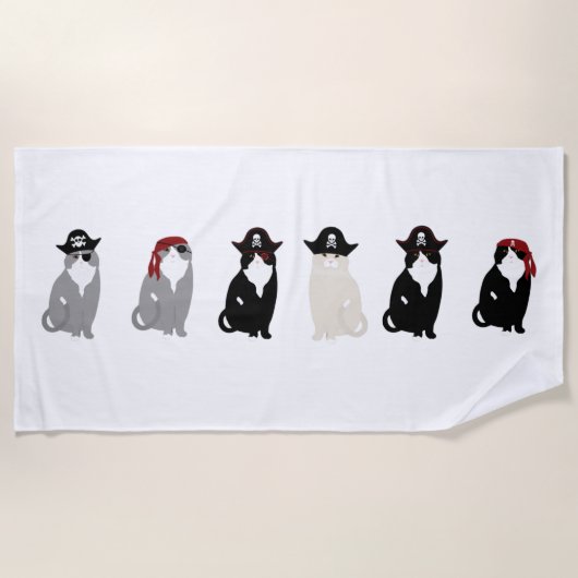 Serviette de plage Pirate Cats (Devant)