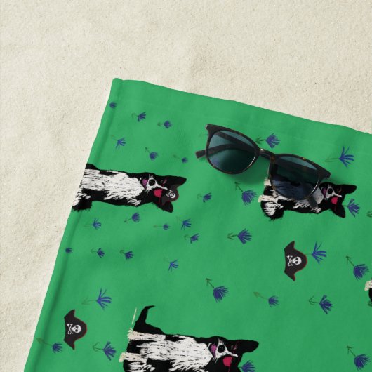Serviette De Plage Pirate Dog (En situation)