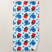 Serviette De Plage Pirate Octopus, Motif de pieuvre, Animaux de mer (Devant)