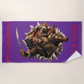 Serviette De Plage Pirate Pilleur de Squelettes (Devant)