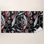 Serviette De Plage Pirate Skull avec Sabres croisés (Devant)