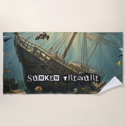 Serviette De Plage Pirates et navires capturés (Devant)