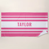 Serviette De Plage Piscine à rayures blanches ou (Devant)