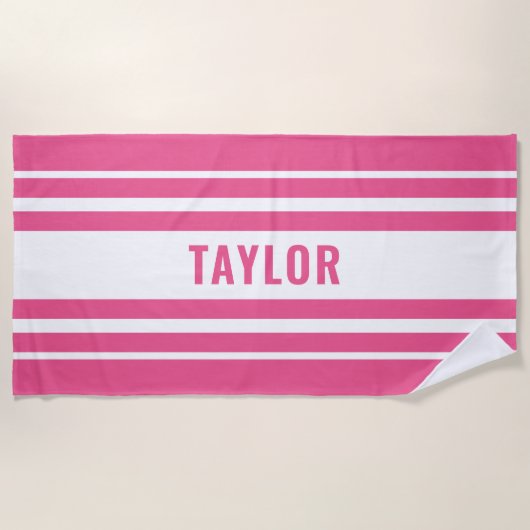 Serviette De Plage Piscine à rayures blanches ou (Devant)