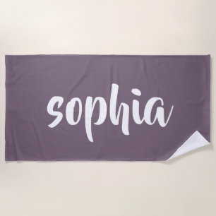 Serviette De Plage Piscine d'été moderne violet Nom monogramme