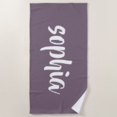 Serviette De Plage Piscine d'été moderne violet Nom monogramme (Devant)