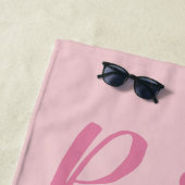 Serviette De Plage Piscine d'été Tour Eiffel rose Paris (En situation)