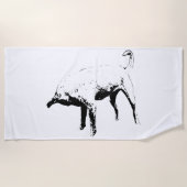 Serviette De Plage Piscine Lodge, lignes claires (Devant)