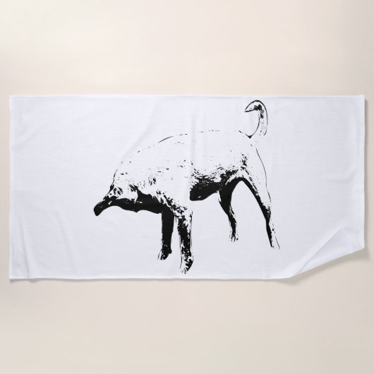 Serviette De Plage Piscine Lodge, lignes claires (Devant)