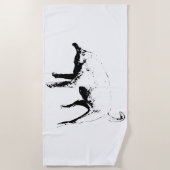 Serviette De Plage Piscine Lodge, lignes claires (Devant)