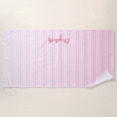 Serviette De Plage Piscine Monogramme Chic Rose Moderne (Devant)