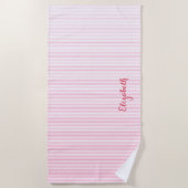 Serviette De Plage Piscine Monogramme Chic Rose Moderne (Devant)