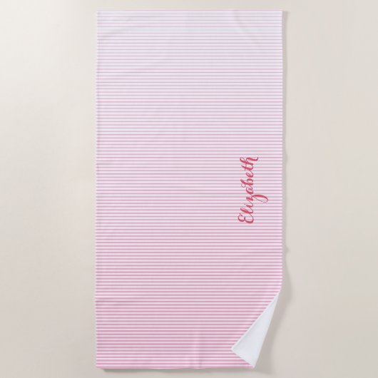 Serviette De Plage Piscine Monogramme Chic Rose Moderne (Devant)