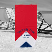 Serviette De Plage Piste Club Red Navy Peak Custom Winter Ski