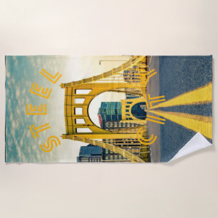 Serviette De Plage Pittsburgh Steel City Skyline Bridge Pennsylvanie