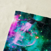 Serviette De Plage Pizza de chat du DJ de l'espace (En situation)