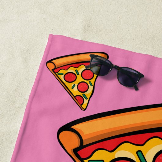 Serviette De Plage Pizza Friday Design - Beach Towel (En situation)