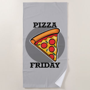 Serviette De Plage Pizza Friday Design - Beach Towel