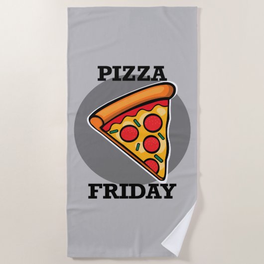 Serviette De Plage Pizza Friday Design - Beach Towel (Devant)