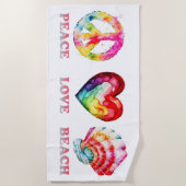 Serviette De Plage Plage Amour Paix (Devant)
