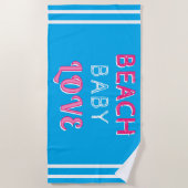 Serviette De Plage Plage blanche rose géométrique Bébé Amour (Devant)