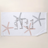Serviette De Plage Plage Blue Peach Starfish (Devant)