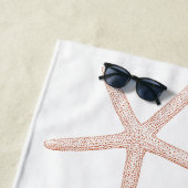 Serviette De Plage Plage Blue Peach Starfish (En situation)