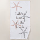 Serviette De Plage Plage Blue Peach Starfish (Devant)