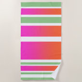 Serviette De Plage Plage Bord de mer Sable + Surf Vert (Devant)