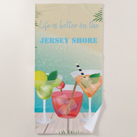 Serviette De Plage Plage branchée, cocktails (Devant)
