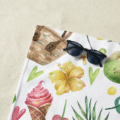 Serviette De Plage Plage colorée Fille Relax (En situation)