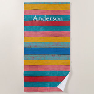 Serviette De Plage Plage colorée personnalisée Plage rustique Plage d