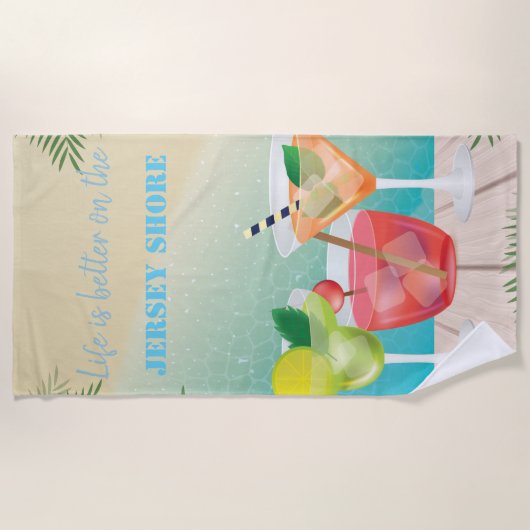 Serviette De Plage Plage cool Design, Cocktails (Devant)