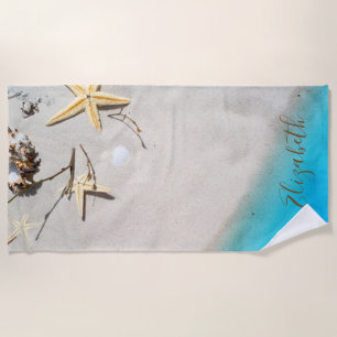 Serviette De Plage Plage Cool,Sable,Etoile de mer,Coquillage - Person