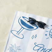 Serviette De Plage Plage côtière dessinée à la main Bachelorette d'ét (En situation)