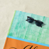 Serviette De Plage Plage côtière Poisson tropical Turquoise Coral ble (En situation)