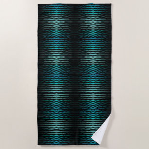 Serviette De Plage Plage Côtière Salée Turquoise Vagues Art Abstrait