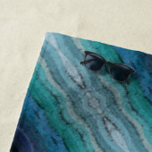 Serviette De Plage Plage Côtière Vagues salées sur Noir (En situation)