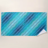 Serviette De Plage Plage Côtière Vagues Salées Sur Turquoise (Devant)