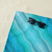 Serviette De Plage Plage Côtière Vagues Salées Sur Turquoise (En situation)