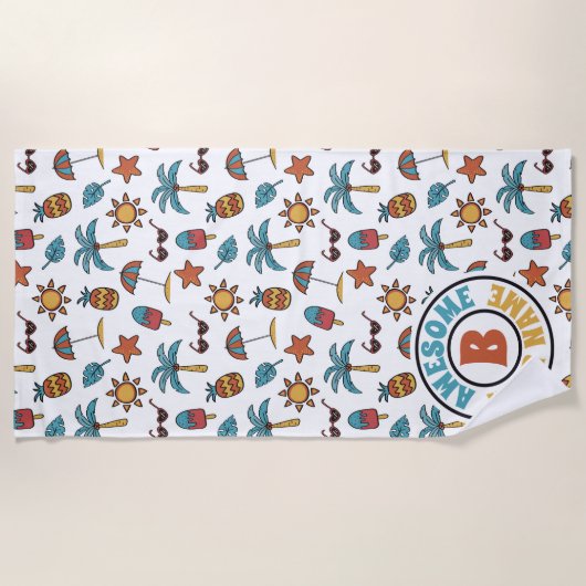 Serviette De Plage Plage d'ananas à la noix de coco (Devant)