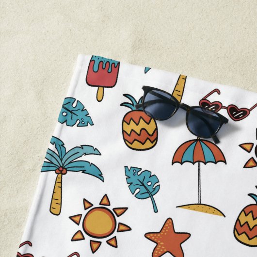 Serviette De Plage Plage d'ananas à la noix de coco (En situation)
