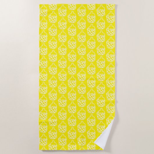 Serviette De Plage Plage d'ananas jaune funky (Devant)