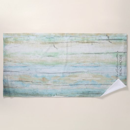 Serviette De Plage Plage d'aquarelle en bois de Driftwood Bois rustiq (Devant)